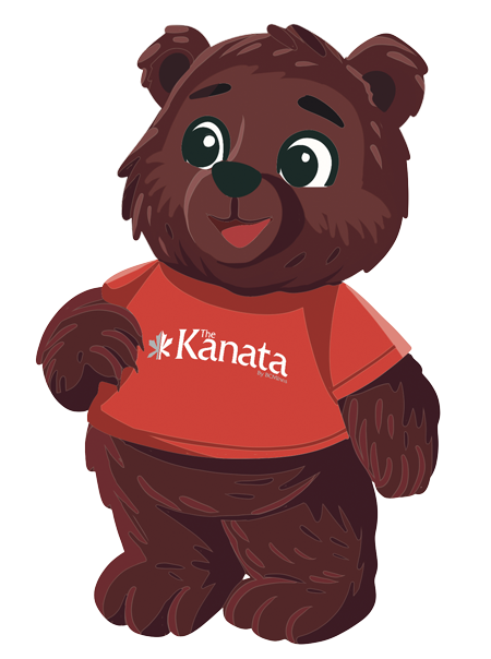 Illustration of Kanata Inns BC Hotels Mascot Kenny the Bear